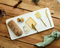 Cyara White Marble Cheese Board with Cutlery-0