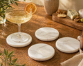 Emy Polished Round Marble Coasters Set-0