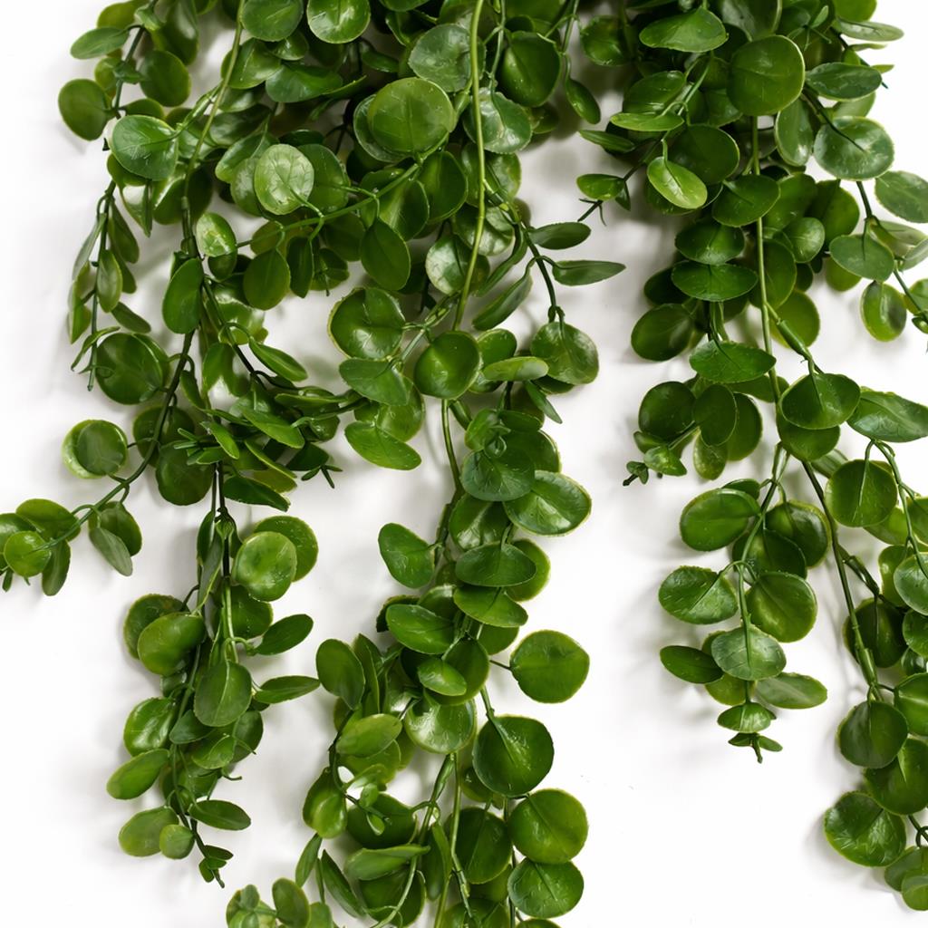 75cm Artificial Trailing Round Leaf Hanging Foliage Plant - Classic Gloss Green