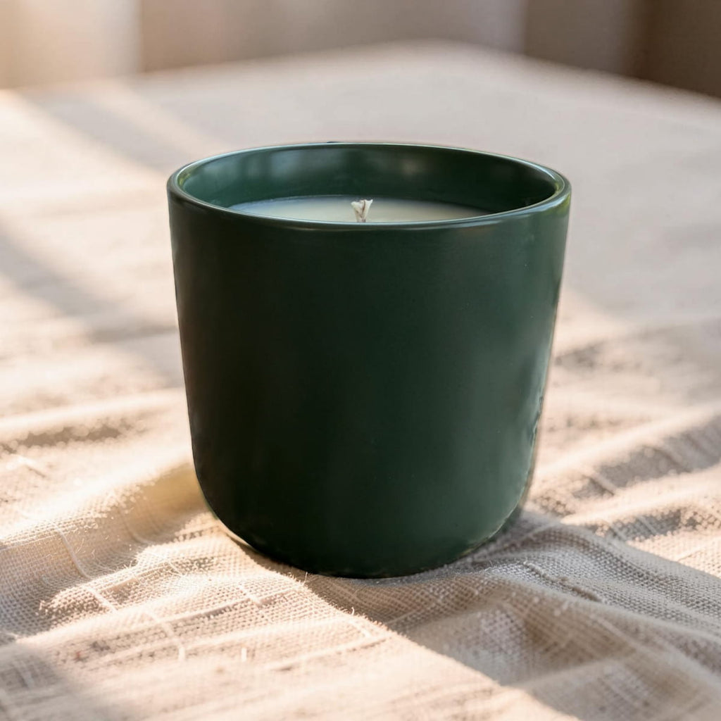 Forest Green Ceramic Candle | Classic Fragrances